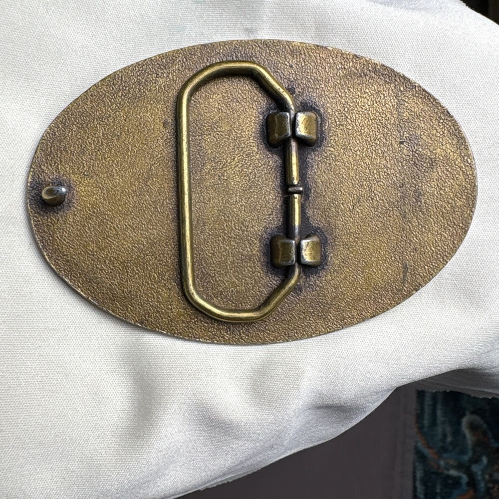 1997 Running Strong Buffalo Brass Belt Buckle - Picture 2 of 2